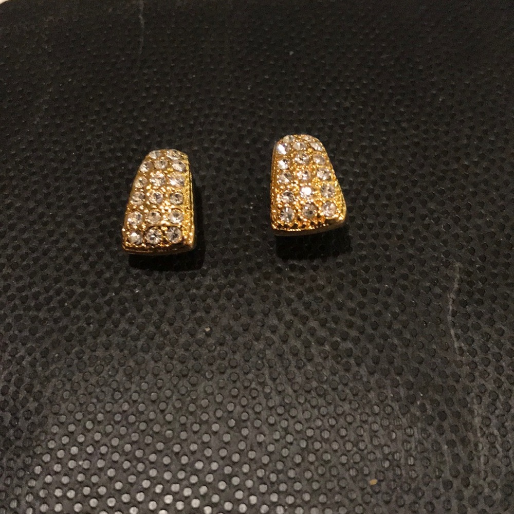 Rhinestone earrings- pieced vintage